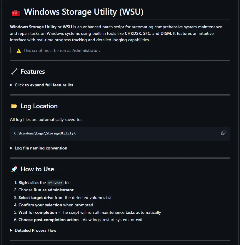 Windows Storage Utility (WSU)